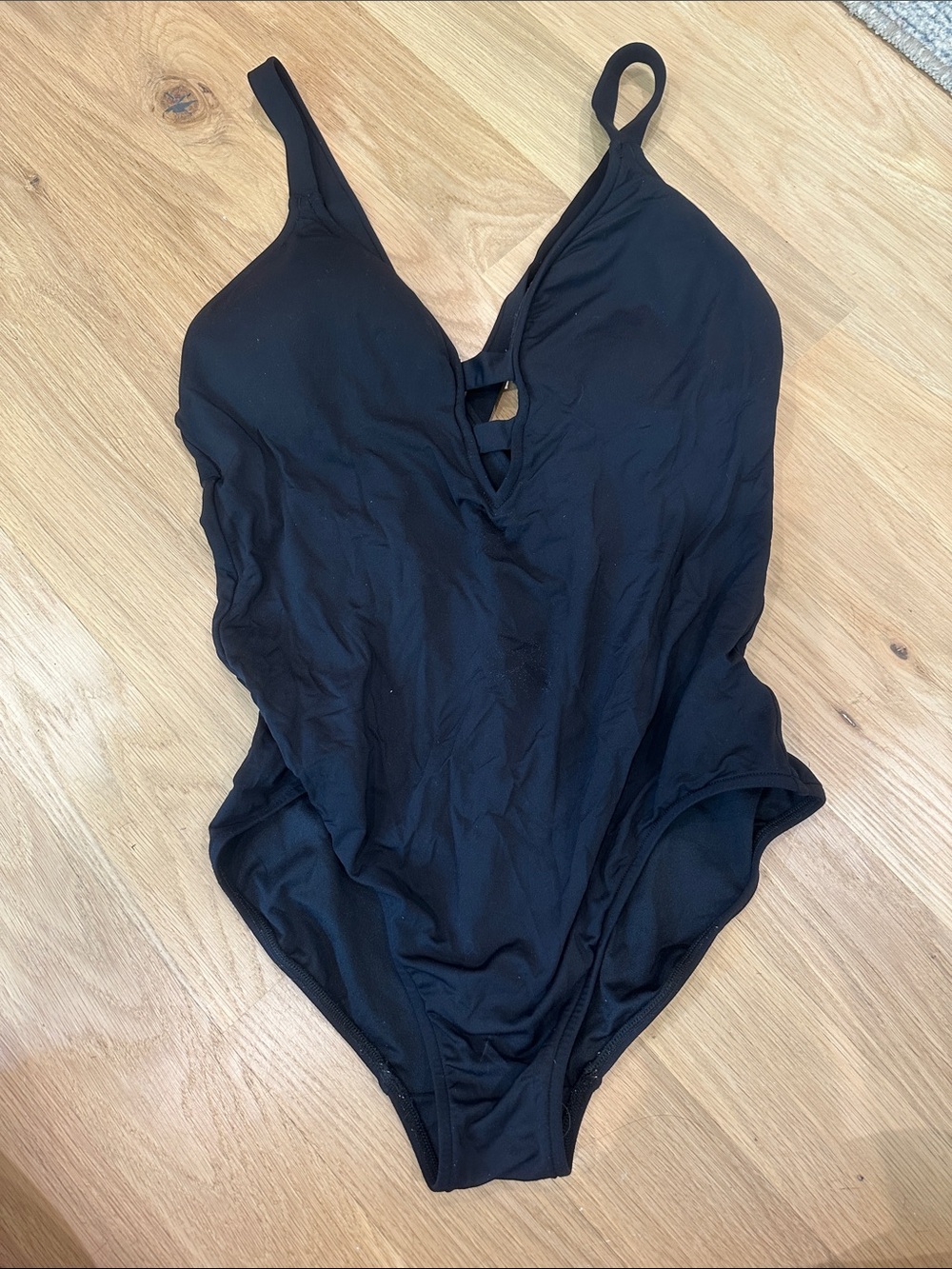 Seafolly Black V-Neck One-Piece Swimsuit